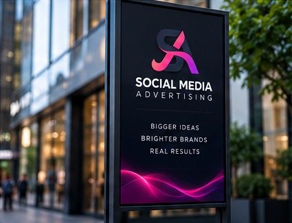 Social Media Advertising billboard advert on a city street